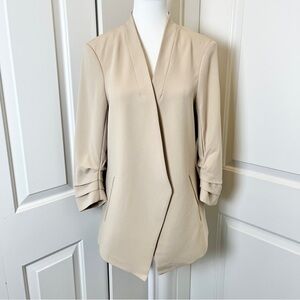NWT Rachel Zoe Minimalist Light Khaki Cream Tuxedo Inspired Blazer - Large